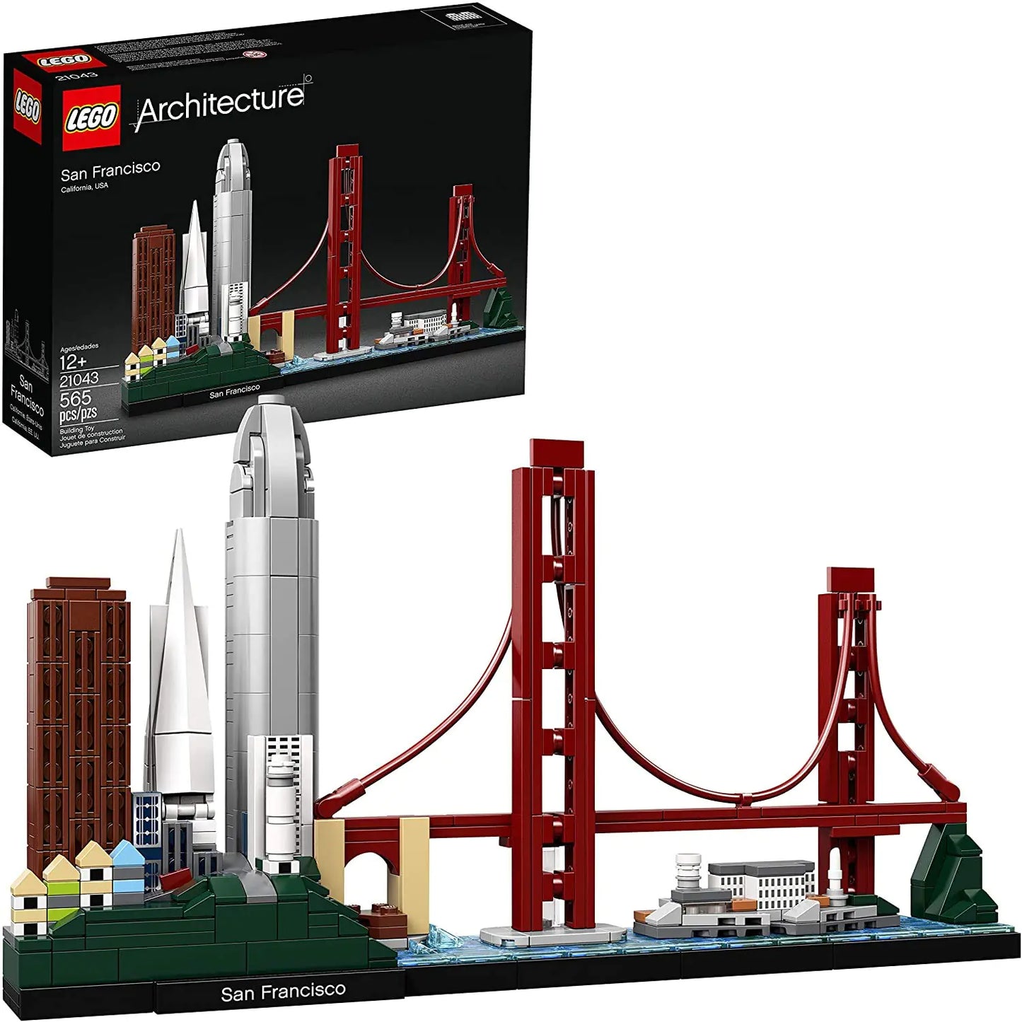 LEGO Architecture Skyline Collection 21043 San Francisco Building Kit Includes Alcatraz Model Golden Gate Bridge and Other San Francisco Architectural Landmarks (565 Pieces)