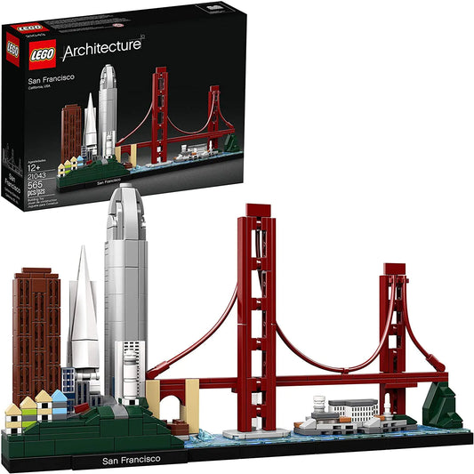 LEGO Architecture Skyline Collection 21043 San Francisco Building Kit Includes Alcatraz Model Golden Gate Bridge and Other San Francisco Architectural Landmarks (565 Pieces)